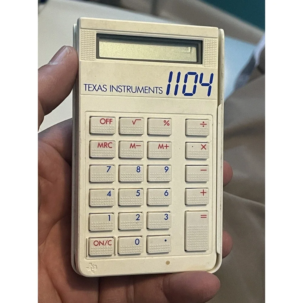 Texas Instruments 1104 Calculator Retro Vintage 80s  white untested